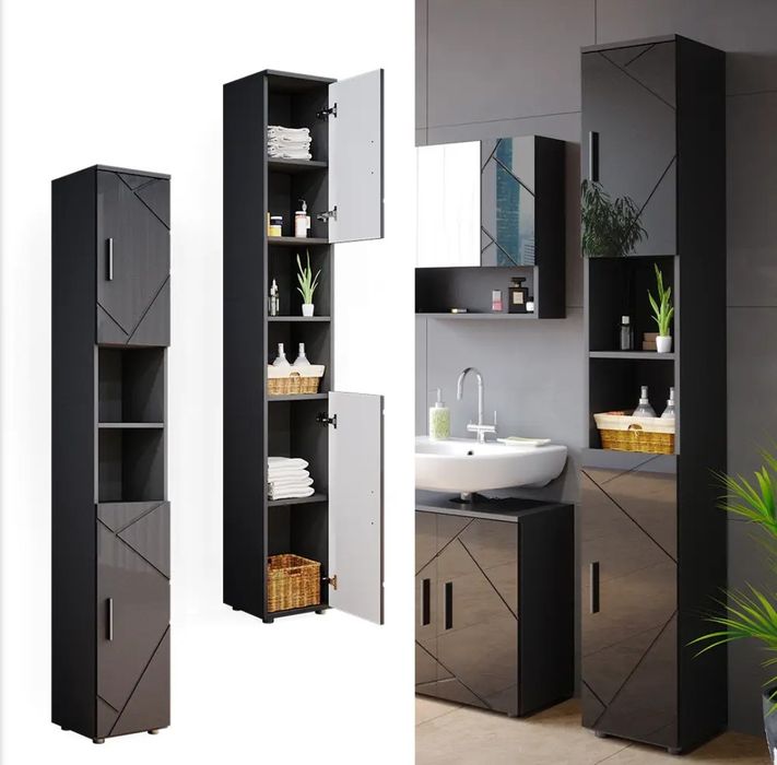 Висока колона черен гланц 3710