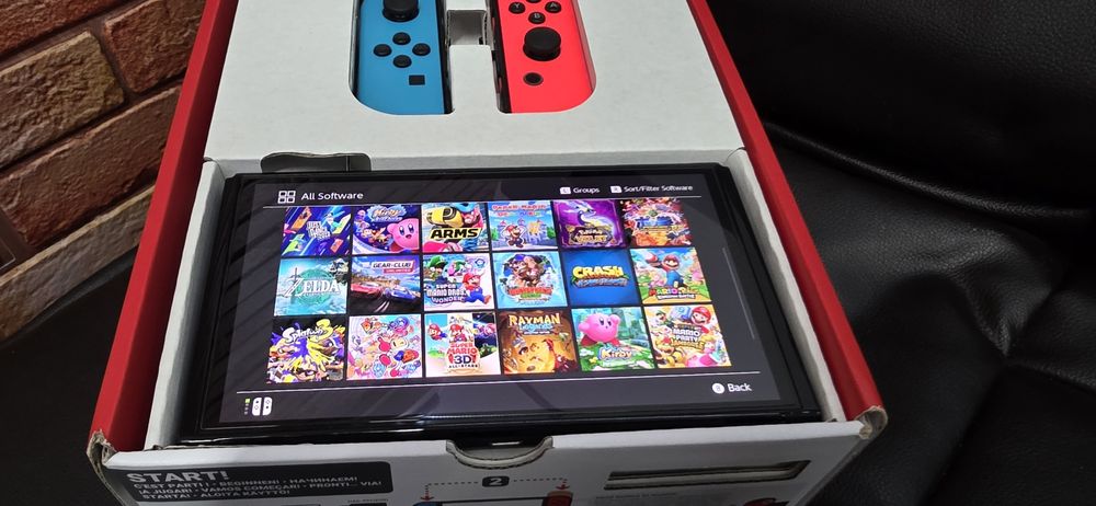 Nintendo Switch OLED Modata Consola 30 Jocuri  Impecabil SD 512GB Memo