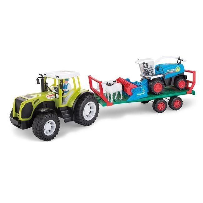 Детски трактор с ремарке,комбайн и селскостопански животни