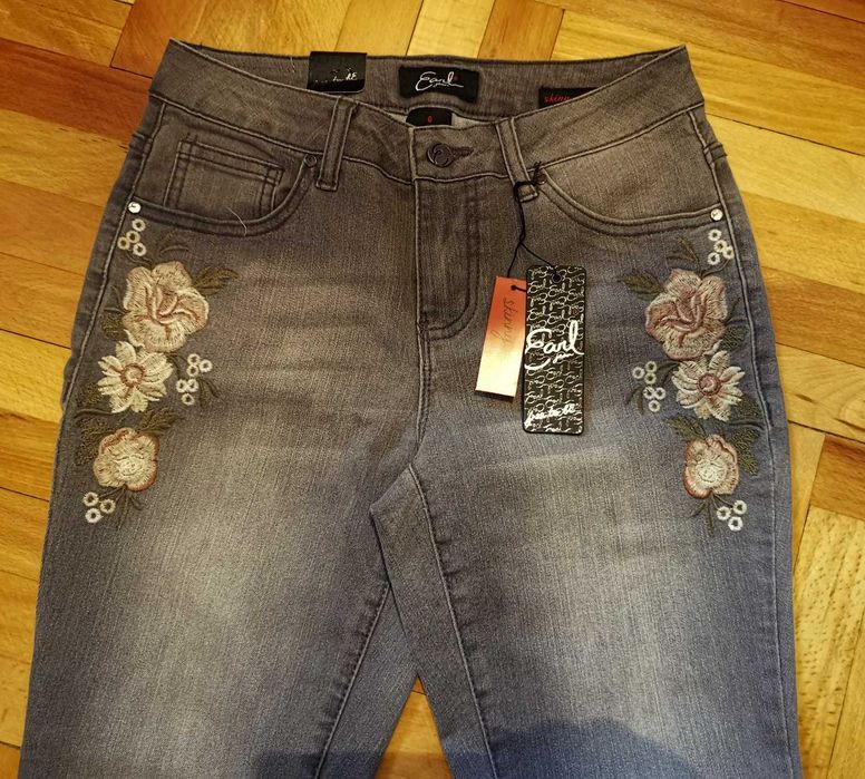 Blugi EARL JEAN, skinny, elastici, noi, marimea S, primiti din SUA