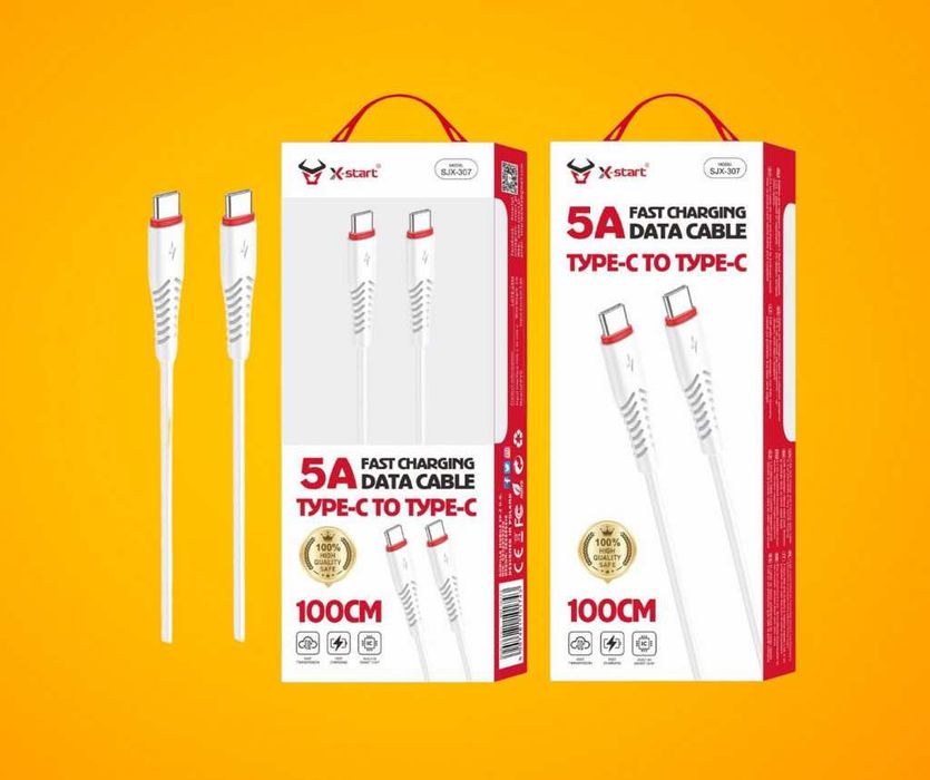 Кабел за  бързо зареждане SJX-307, 5A,type C to  C, 100cm