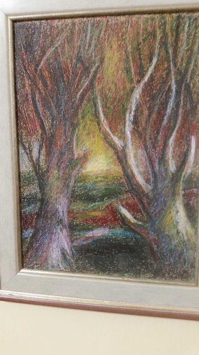 Чудесна картина, нарисувана с маслени бои на картон.