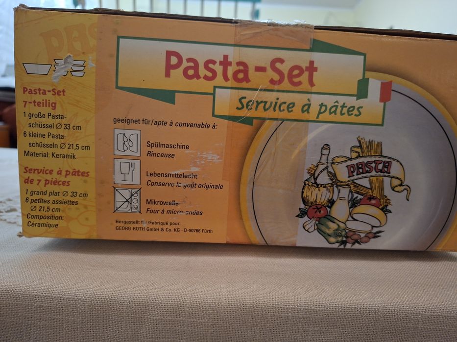 Керамичен сервиз за паста-7 части/Pasta set/ чисто нов