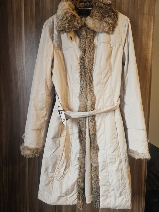 ZARA дамско яке със  заешка кожа