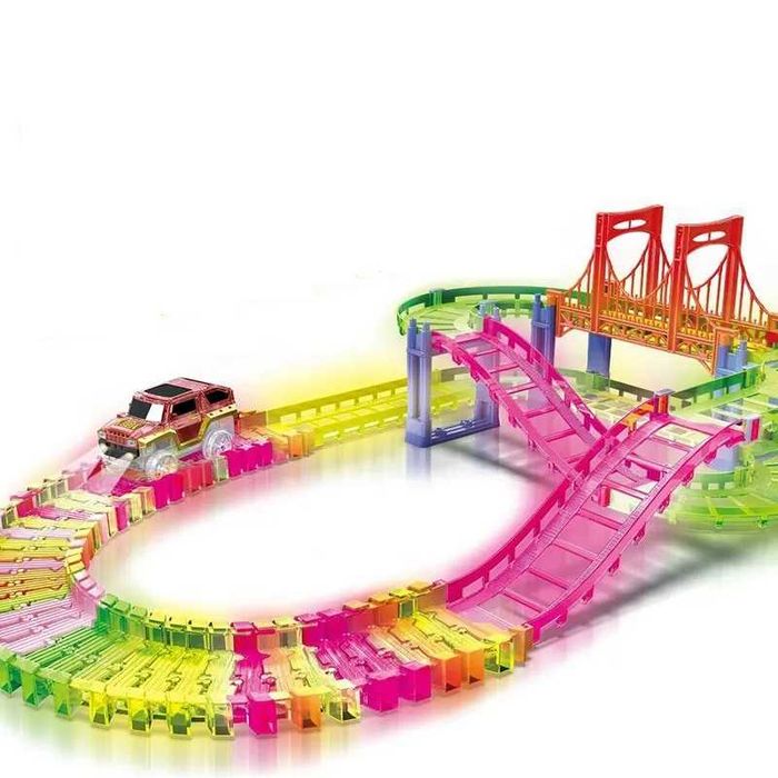 Set masinuta cu circuit multicolor, 72 piese