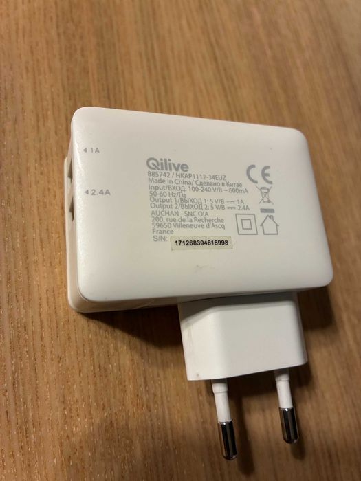 Vand incarcator retea Qilive, 2 porturi USB A, 1A + 2.4A