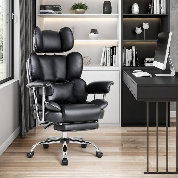 NOU Scaun directorial IWMH, negru, imitatie piele
