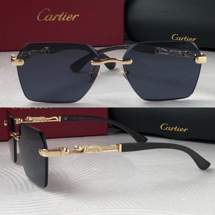 Дамски слънчеви очила дървени дръжки с пантера 5 цвята