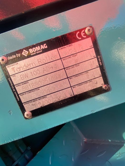 Cilindru compactor Bomag BW 100 AD-4 ,122 ORE REALE!