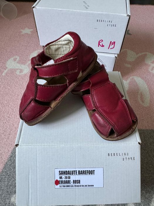 Papuci barefoot piele primii pasi bebe