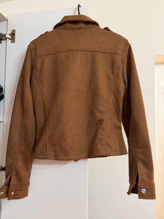 Geaca biker imitatie piele intoarsa