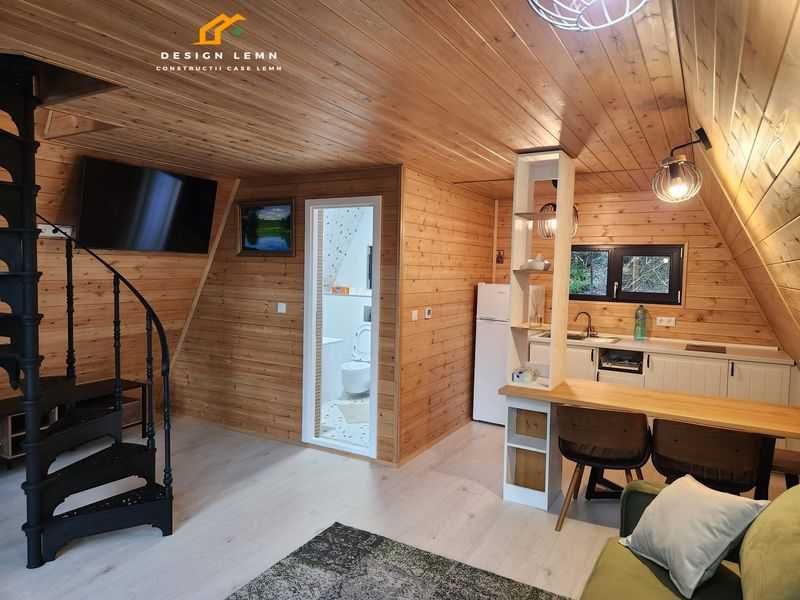 Casa lemn, tip A frame, pret producator, Andrei - 58,38mp + terasa