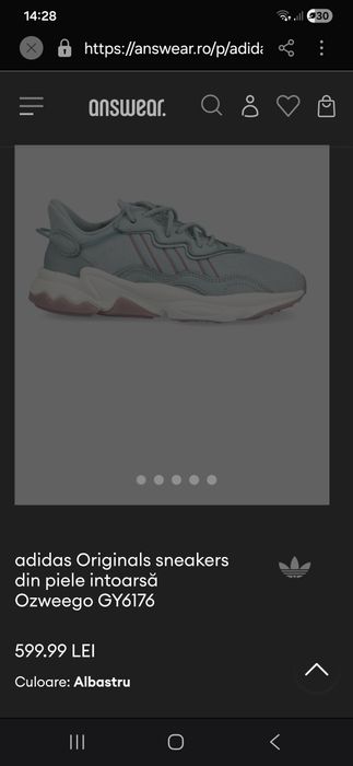 Adidas Originals sneakers din piele intoarsă Ozweego GY6176 41 1/3