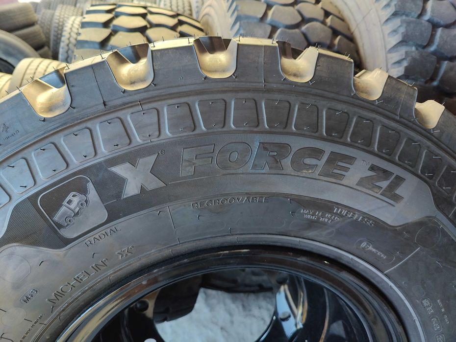 1 Нова джанта 10.00V-20 с гума 365/85R20 Michelin X Force ZL 164K DOT2524 M+S POR RADIAL TL TT