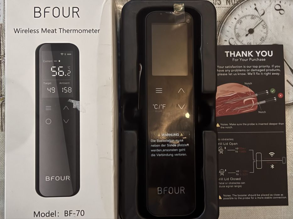 Нов BFOUR+ Термометър за храна с WiFi и Bluetooth, 5+1 сензора
