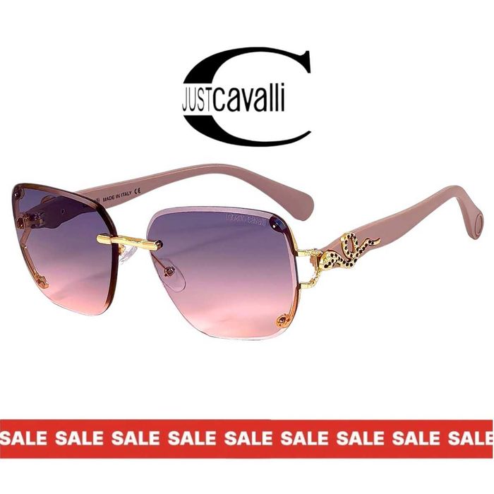 Just Cavalli Pre 2027 Дамски слънчеви очила с луксознен акцен змия на рамката
