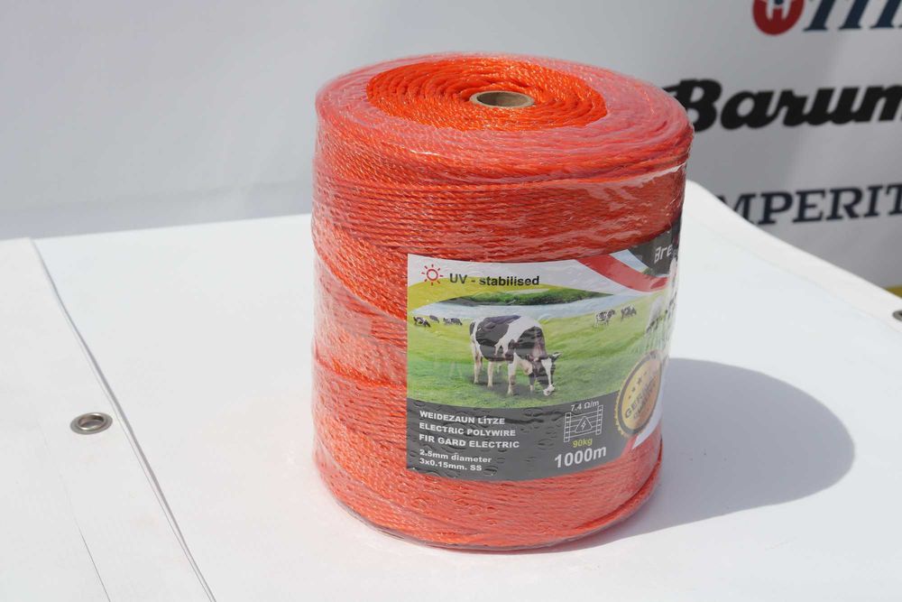 Rola fir portocaliu fi 2,5mm. 3x0.15mm 1000m gard electric Germany