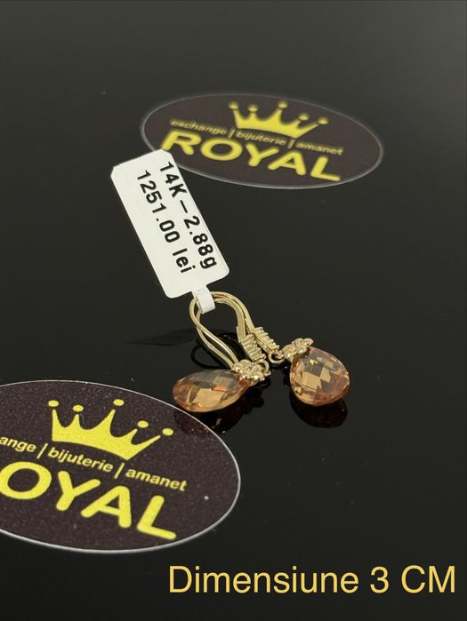 Bijuteria ROYAL : Cercei AUR 14K NOU / 2.88 GR