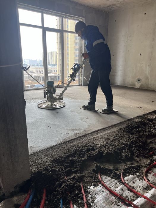 Пол сухой стяжка с агрегатом