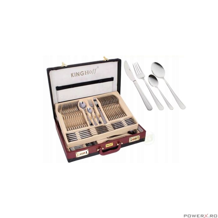 Set tacamuri din inox, 72 de piese, geanta depozitare, Kinghoff