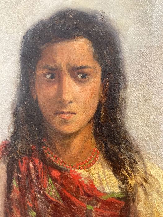 Arthur Verona, Chivuță, tablou vechi românesc, ulei pe pânză.