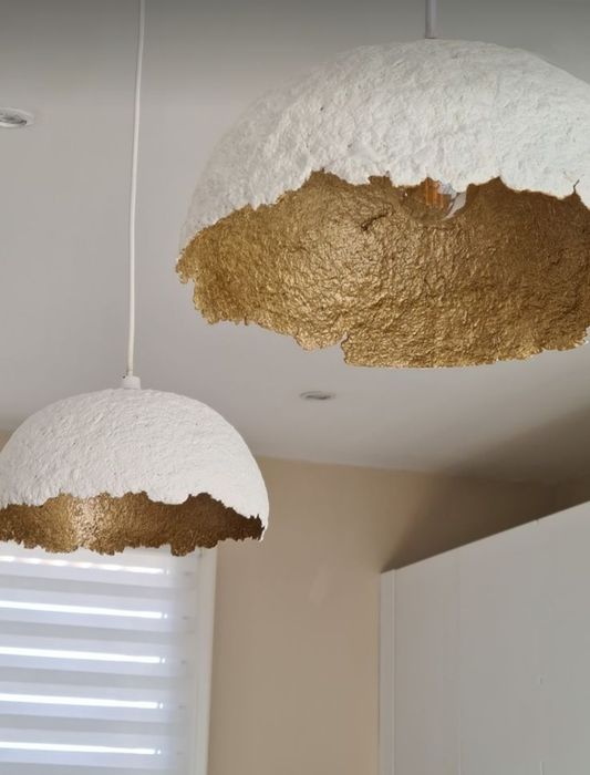 Lustra pendul abajur corp iluminat japandi wabi sabi papier mache NOU