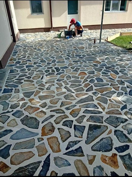 Piatra naturala de munte, pavaj piatra naturala, montaj piatra natural