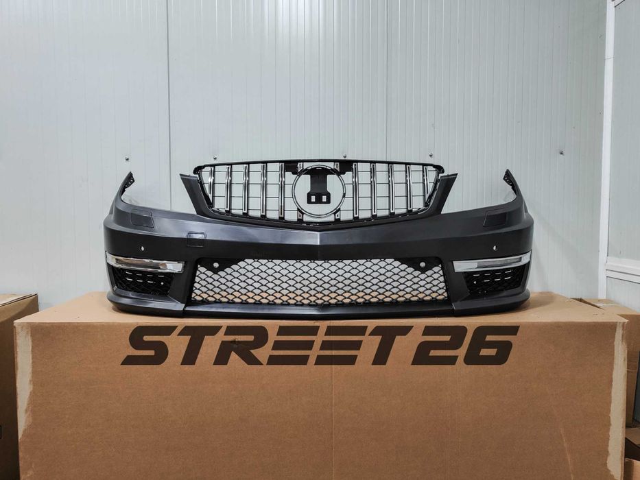 Bara fata AMG Mercedes C-class W204 (2007-2014) cu grila Panamericana