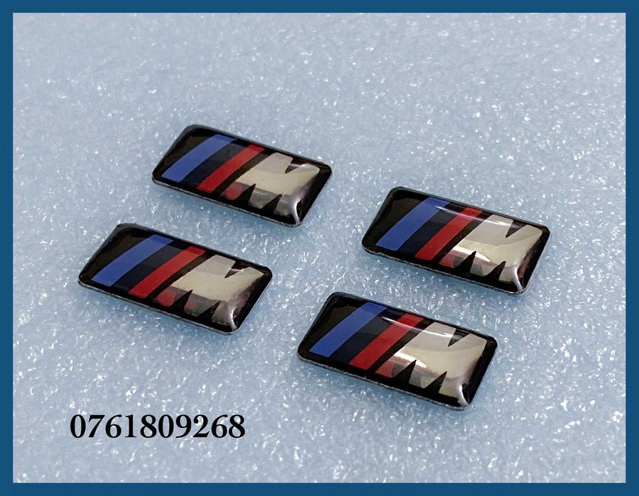 Set 4 embleme jante / stickere / logo 3D BMW ///M Power 17mm x 9mm