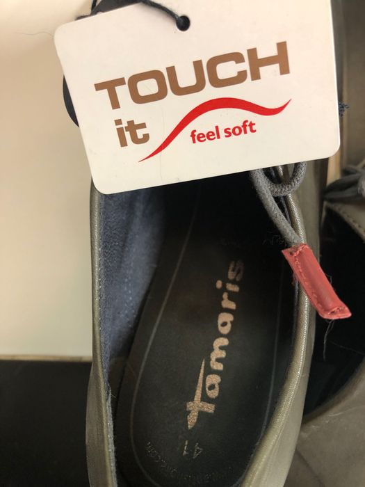 Tamaris естествена кожа дамски обувки с ток 41