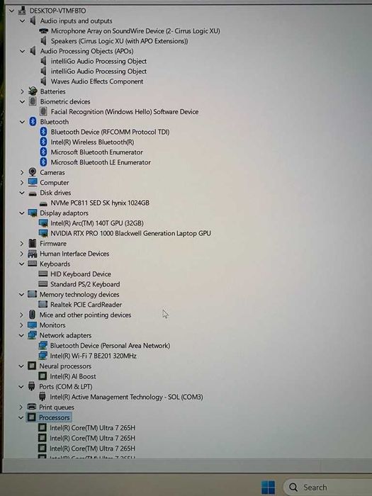 Dell PRO MAX 16 Plus 16"4K Ultra 7 265HX NVIDIA RTX PRO A1000 8GB 64/1