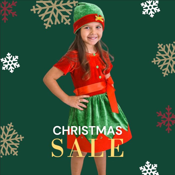 Rochiță spiriduș costum craciun spiridusa fete 1,2 ani made în România