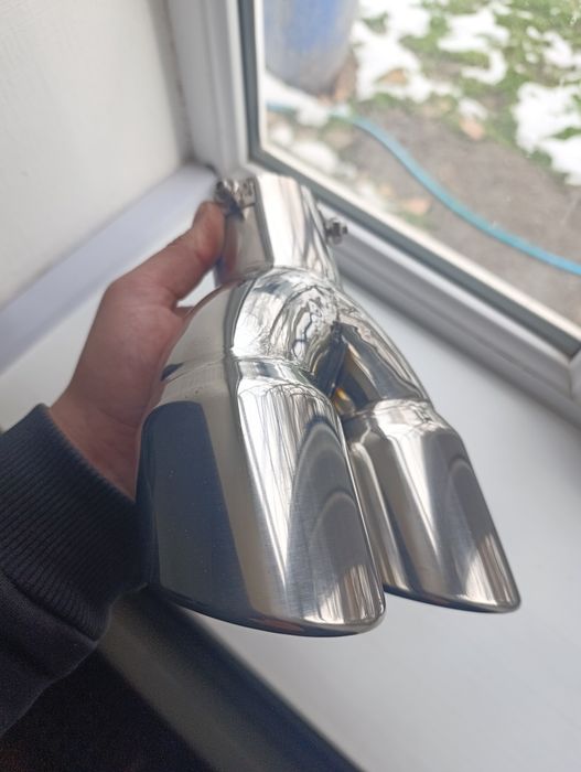 Насадки на глушитель двойные. Универсальные.