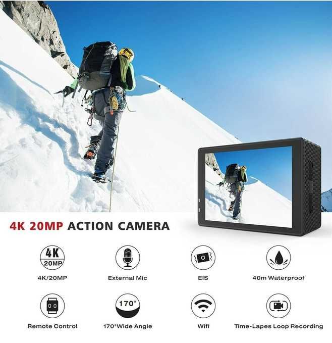 Екшън камера Crosstour CT8500 20MP с аксесоари