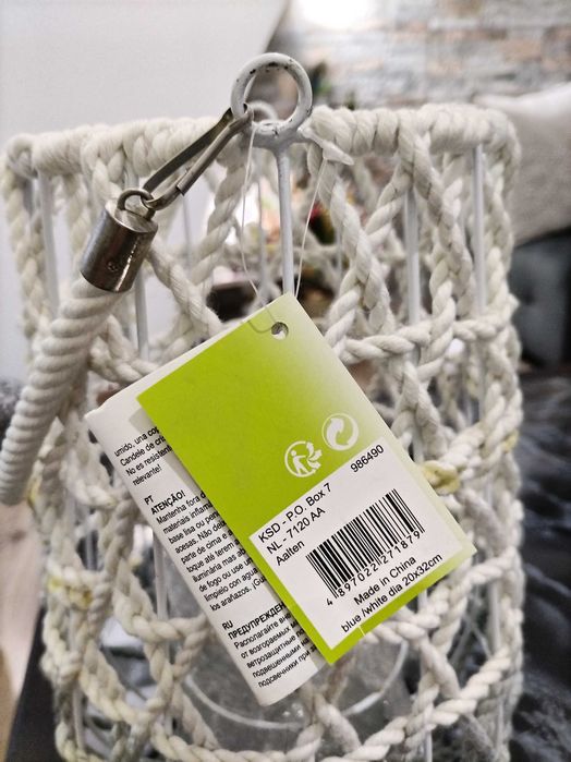 Двуцветен фенер с памучна оплетка