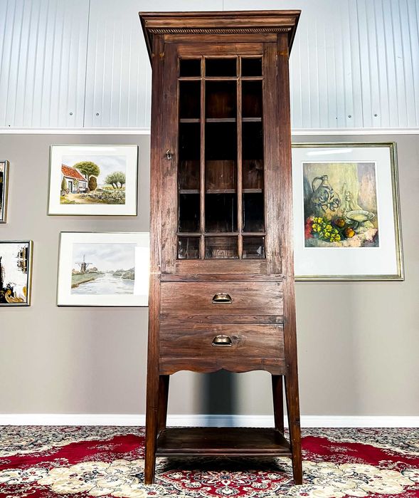 Старинна Рустик витрина - масив