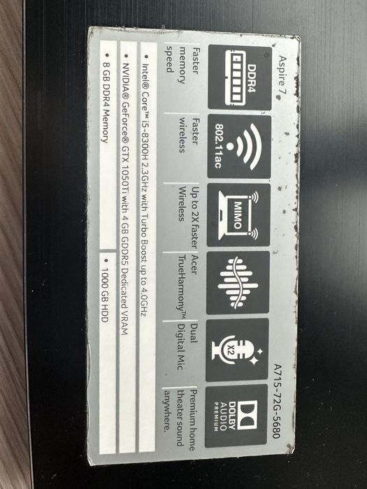 Ноутбук Acer Aspire A715-72G