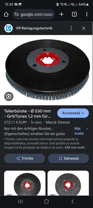 Perie,platan masina de spalat Gansow DBGM  520mm