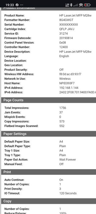 Imprimanta HP MFP M28w