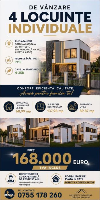 Casă  Mosoaia  Arges  Locuințe Individuale Premium   Hințești  N-Zeb