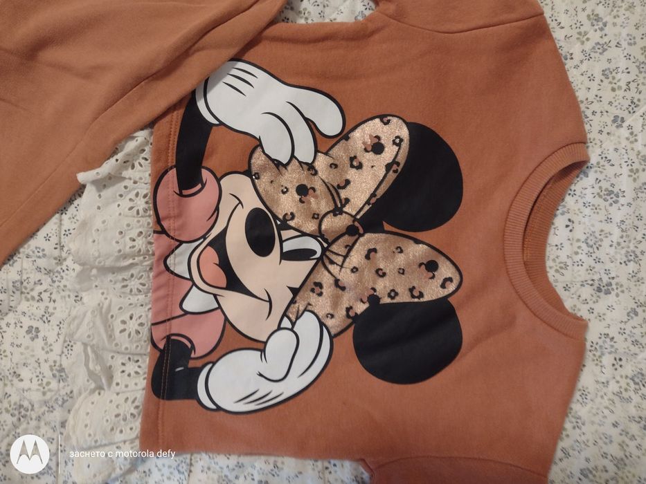 Мини Маус комплект за момиче 86-92 разме,Топъл комплект за бебе момиче