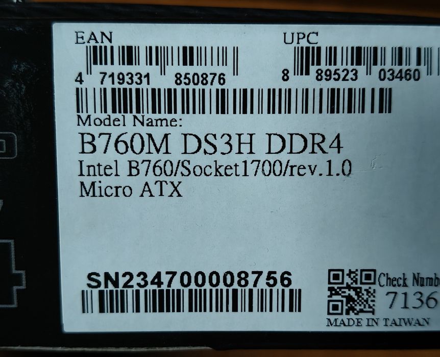 Placa de baza Gigabyte b760m ds3h ddr4