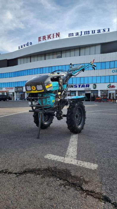 Motoblok 190F benzin | Temir kapot | Starterli