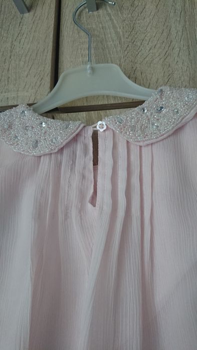 Bluza eleganta guler mărgele fete 5-6 ani, 110 cm