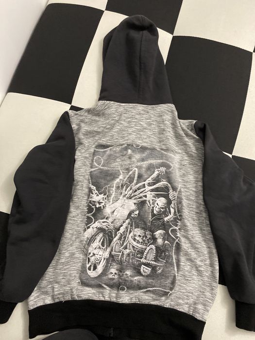 суичър/анорак с цип на motorhead с череп