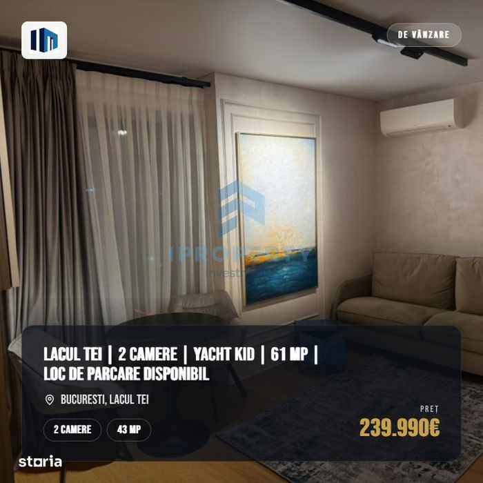 Lacul Tei | 2 camere | Yacht KID | 61 mp | Loc de parcare disponibil