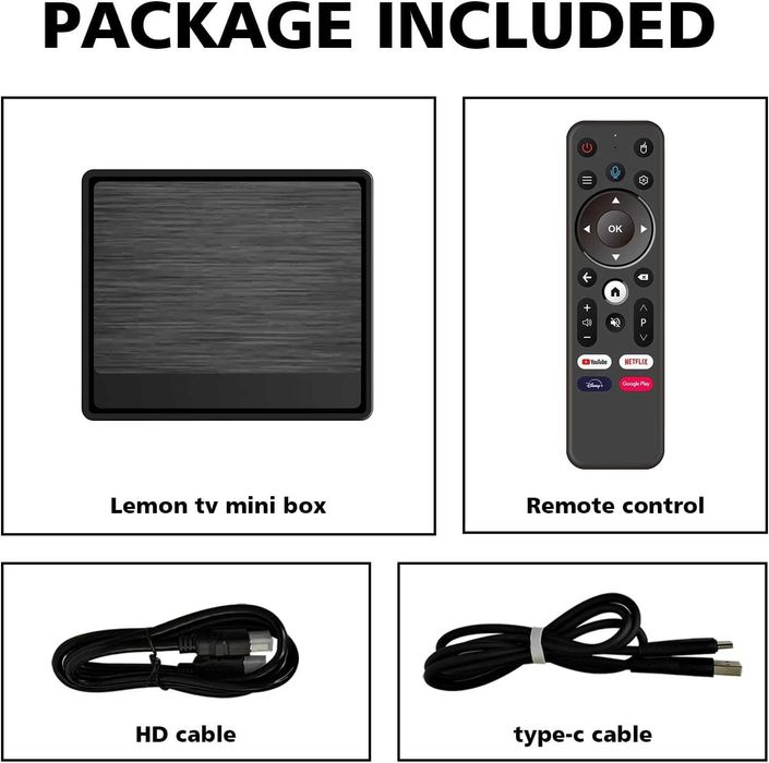 Мини Android TV Box Lemon TV - Android 12, WiFi 6 и Гласово