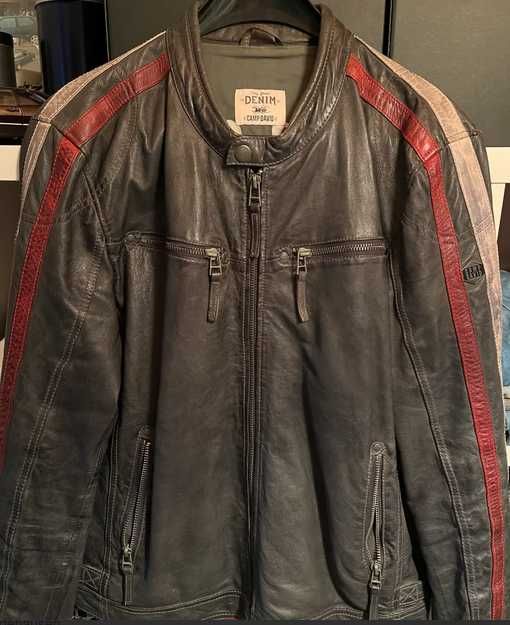 CAMP DAVID distressed,geaca piele aspect uzat. L