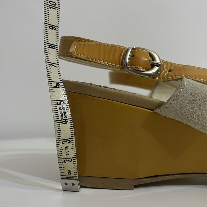 Sandale Slingback Marina Piele - Galben/Crem - Mărime 39 (Prezintă urme de uzură la interior)