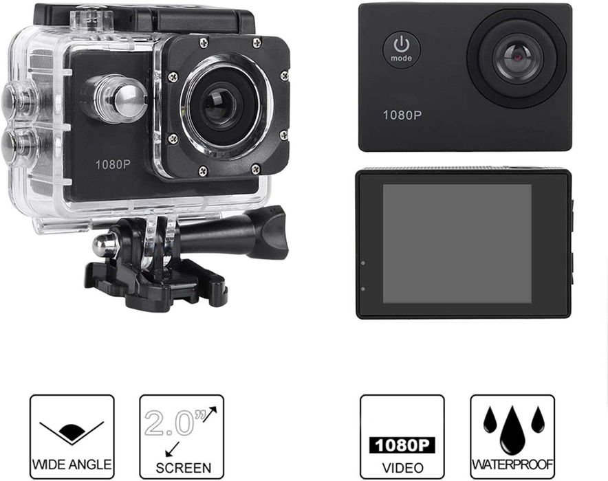 Momo Design ВОДОУСТОЙЧИВА ЕКШЪН КАМЕРА - 1080p, 12MP, microSD